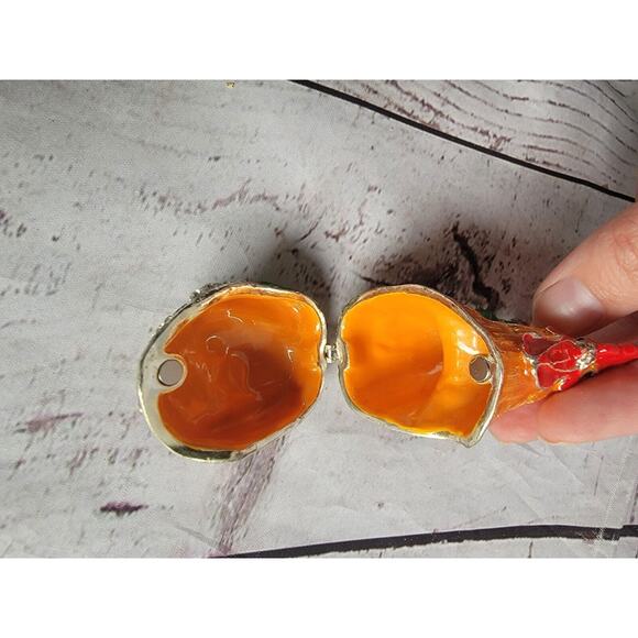 Rooster Enamel Rhinestone Crystal Hinged Trinket Box - Picture 8 of 10